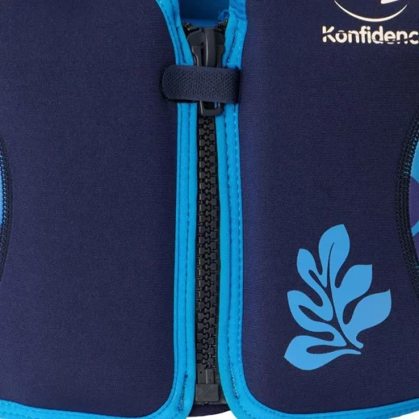 Konfidence Schwimmweste Neopren KJ14-B, Für Kinder, 2 – 3 Jahre, 12 – 20 Kg, Blätter, Blau 3